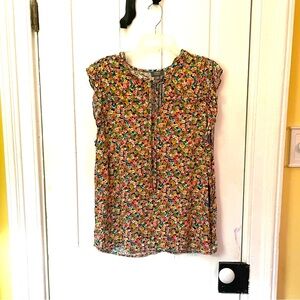 Ninety Clothing Co Floral Cap Sleeve Blouse Size Large